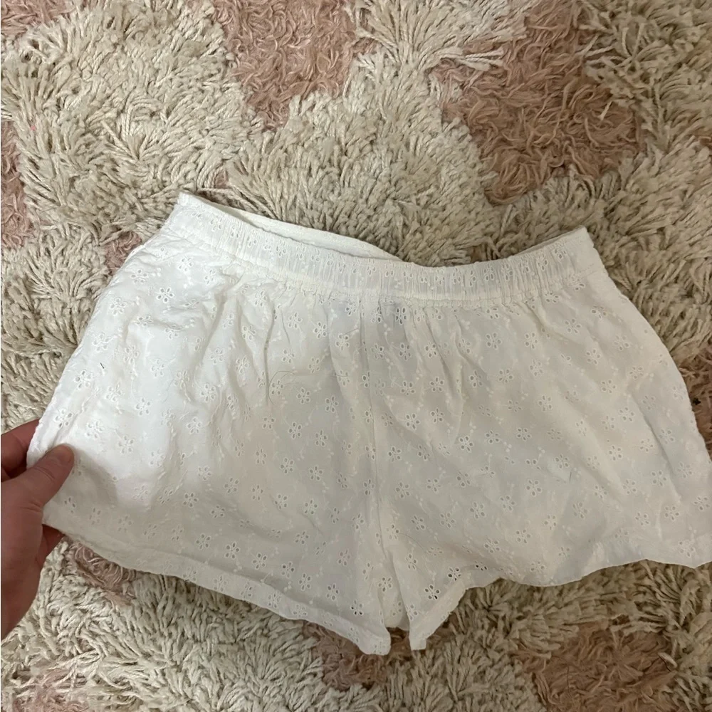 Ralph Lauren Kids White Eyelet Shorts
